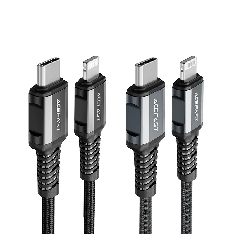 C1-01 USB-C to Lightning aluminum alloy charging data cable BLACK