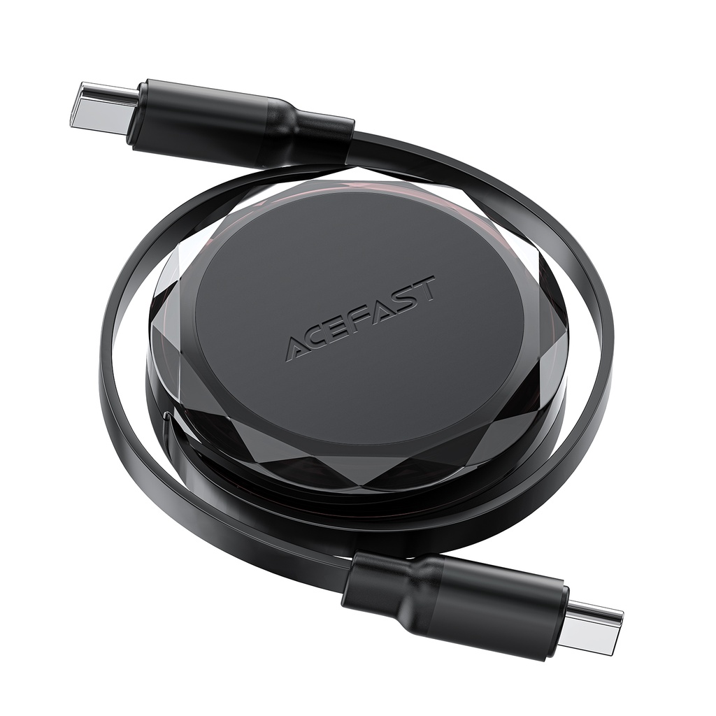 ACEFAST C13-03 USB-C to USB-C dual retraction charging data cable BLACK