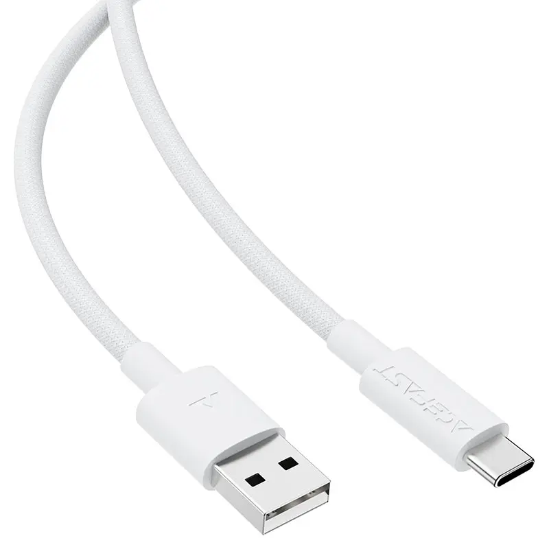 ACEFAST C18-04 USB-A to USB-C braid charging data cable WHITE 