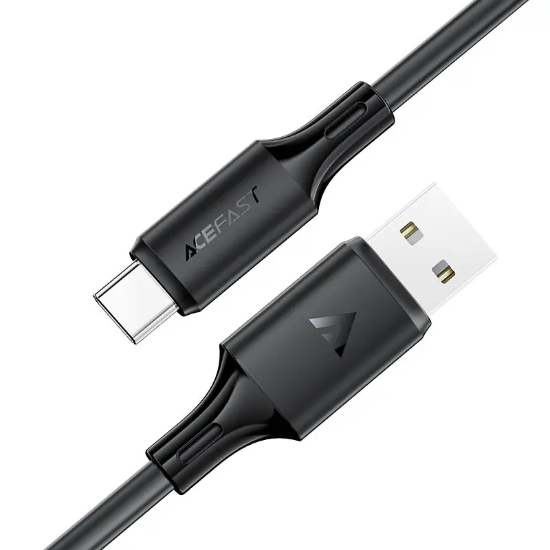 ACEFAST C17-04 USB-A to USB-C silicone charging data cable BLACK