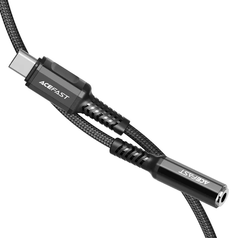 [ACEFAST] ACEFAST C1-07 USB-C to 3.5mm aluminum alloy headphones adapter cable BLACK
