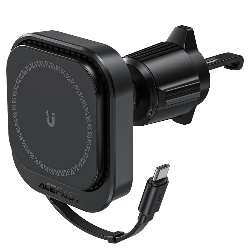 [ACEFAST] ACEFAST D32 magnetic wireless charging car holder with retractable cable for air vent BLACK