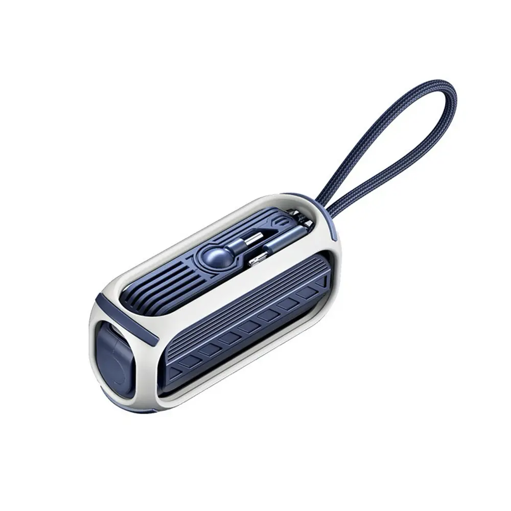 [REMAX] Capsule series 20W Type-C  Rotary + Cabled iPH Direct Fast Charging Power Bank 5000mAh RPP-28 BLUE 