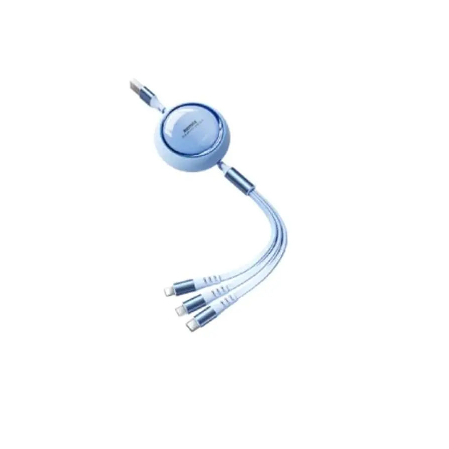 REMAX Linon Series 15W 3-in-1 Retractable Fast Charging Cable RC-C033 BLUE