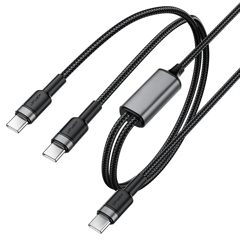 ACEFAST C22-02 USB-C to 2*USB-C 100W aluminum alloy charging data cable