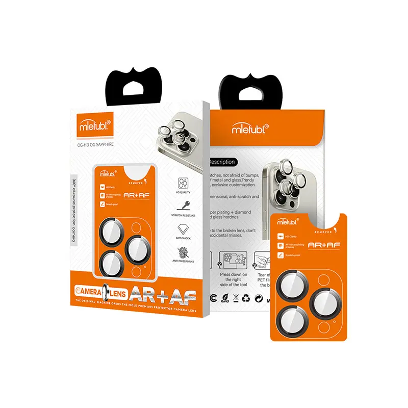 [SILVER] 3D METAL RING IP 17 PRO MAX CAMERA PROTECTOR AG+AR COATING (Silver)